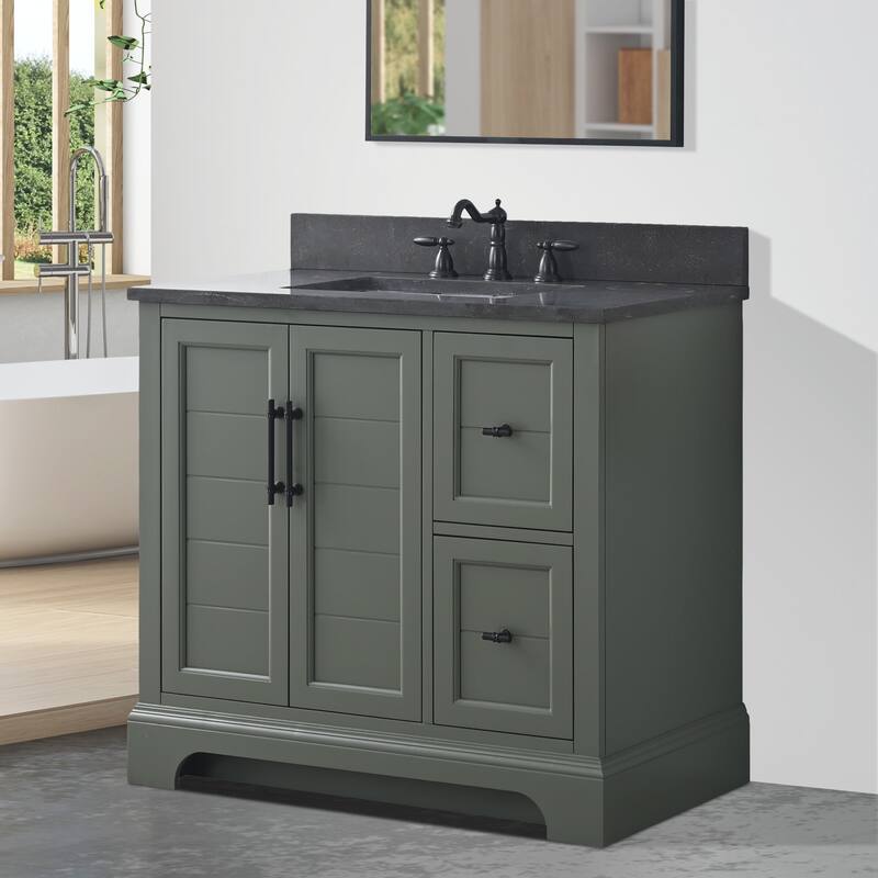 Vanity Art 36" Single Sink Bathroom Vanity with Top & Backsplash