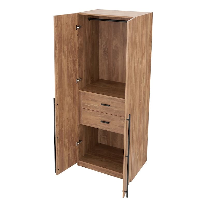 Manhattan Comfort Lee Modern Freestanding 2-Piece Module Wardrobe Closet Armoire