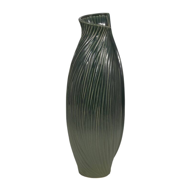 Ceramic Stylish Rubpert Contemporary Vase - Green