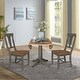 preview thumbnail 6 of 9, 42 in. Round Dual Drop Leaf Dining Table with 2 Panel Back Chairs in Hickory/Washed Coal