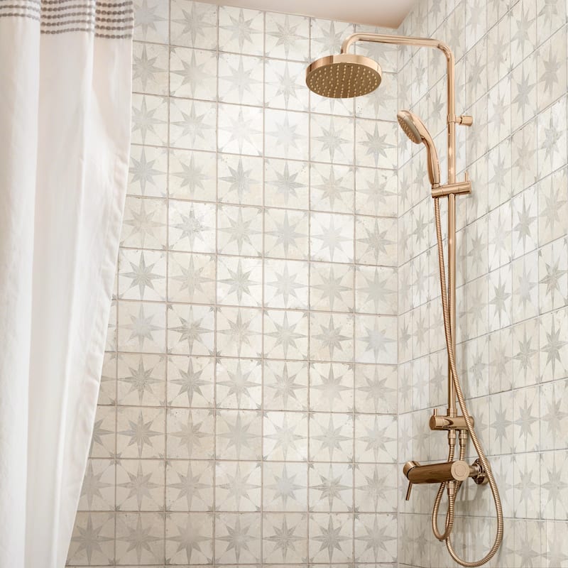 Merola Tile Harmonia Kings Star White 13" x 13" Ceramic Floor and Wall Tile - Sample swatch