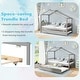 preview thumbnail 16 of 20, Kids Twin Size House Bed with Trundle and Roof