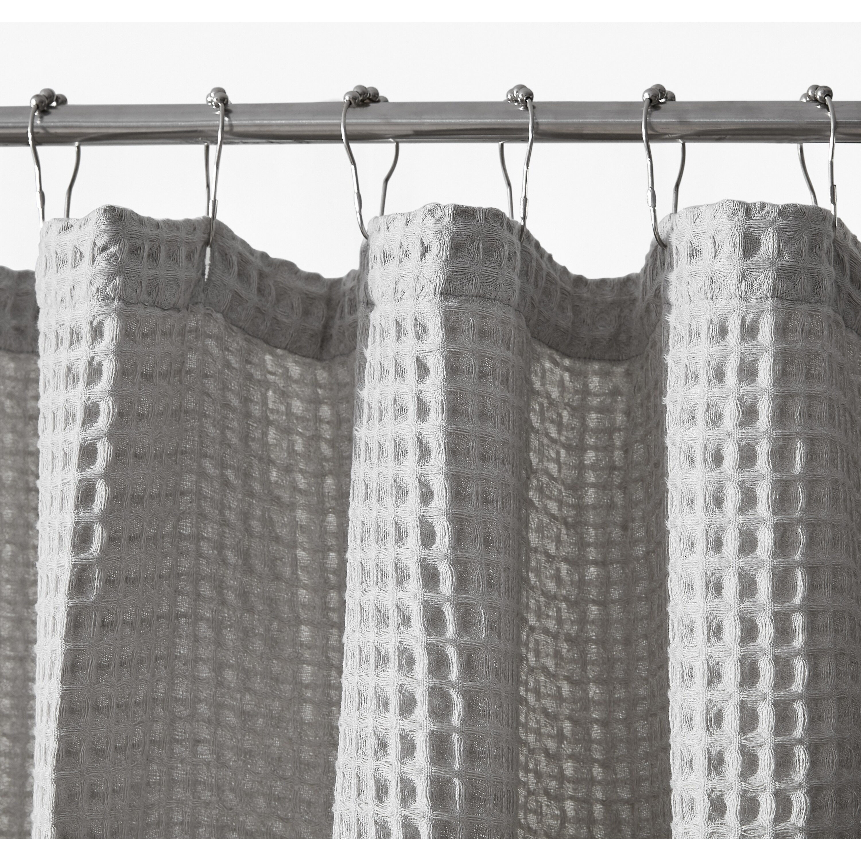 Vera Wang Marled Waffle Grey Shower Curtain Overstock 33555422