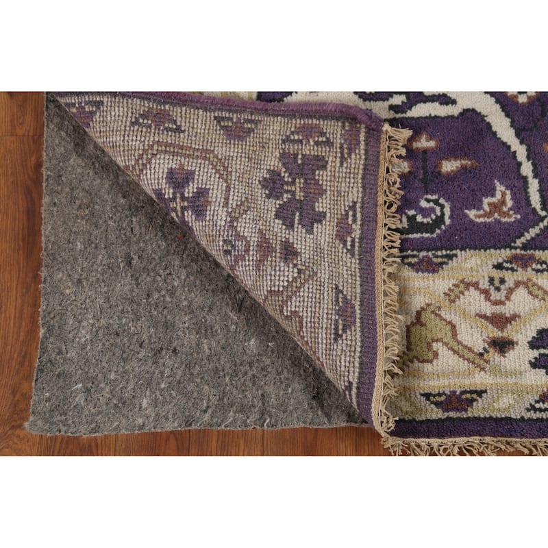 Purple Oushak Indian Rug Handmade Transitional Wool Carpet - 4'1"x 5'11"