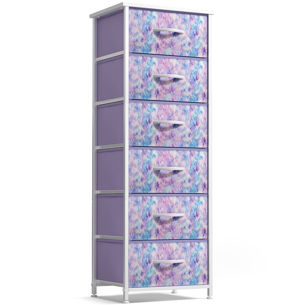 Sorbus 6 Drawers Tall Dresser Easy Pull Foldable Fabric Bins