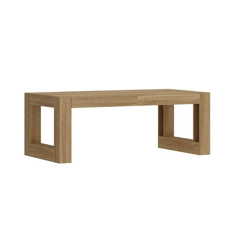 Rectangular Coffee Table Wooden Dining Table with Bottom Storage