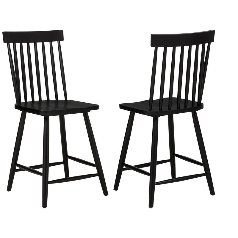 Andrews Windsor Counter Height Dining Side Chair (Set of 2) - Black