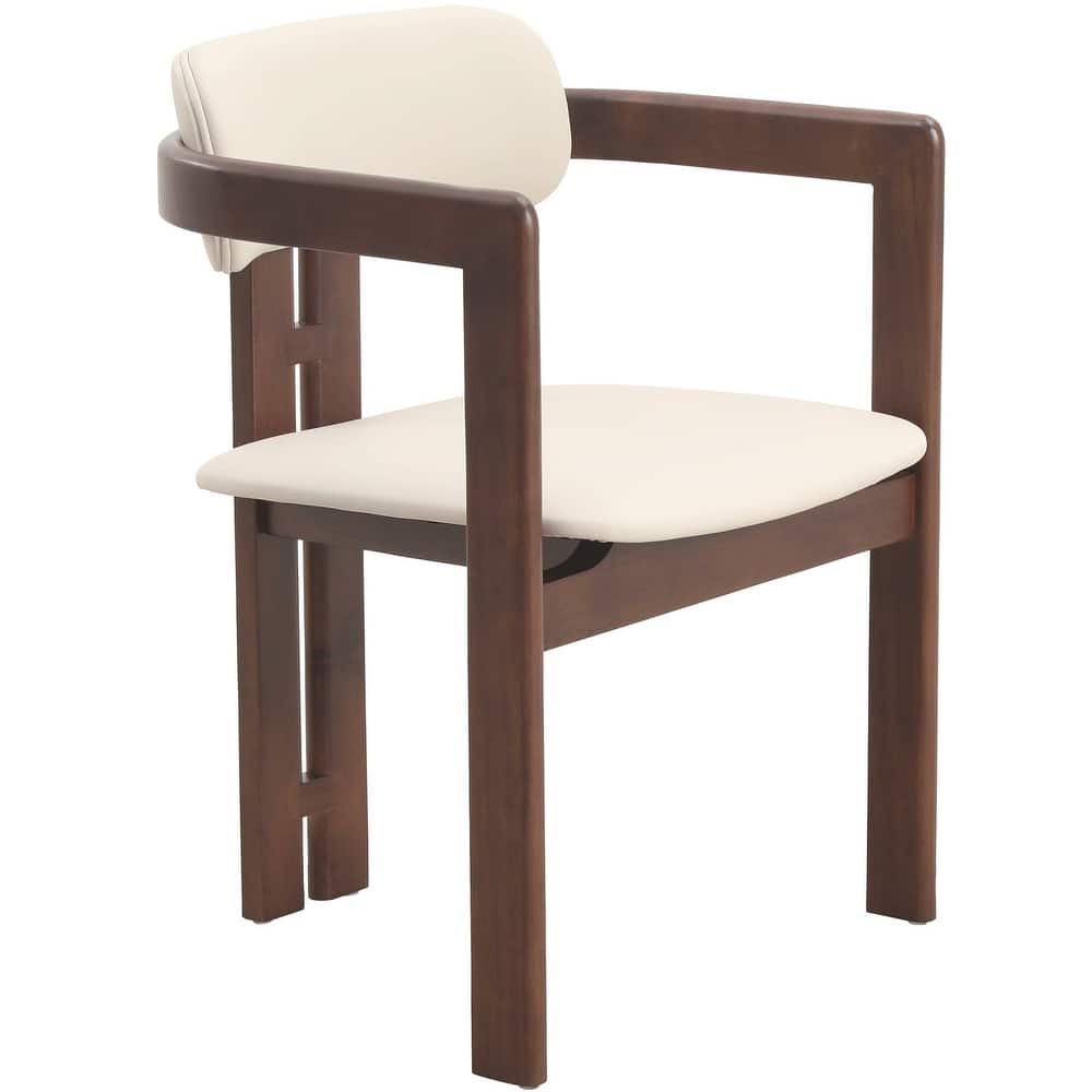 Velo Solid Wood Dining Chair Open Back Modern Accent Side Armchair