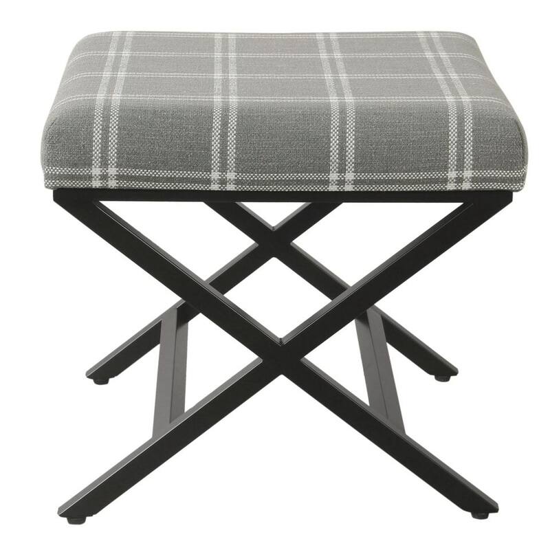 Porch & Den Boucher Modern Metal X-base Square Ottoman