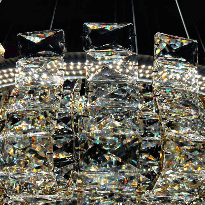 Luxury Crystal 30" LED Chandelier Modern Round