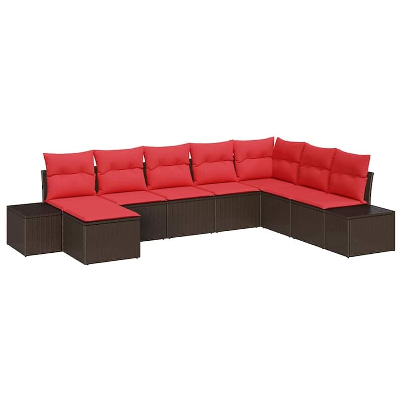 vidaXL 9 Piece Garden Sofa Set with Cushions - 125.6×82.3×27.2
