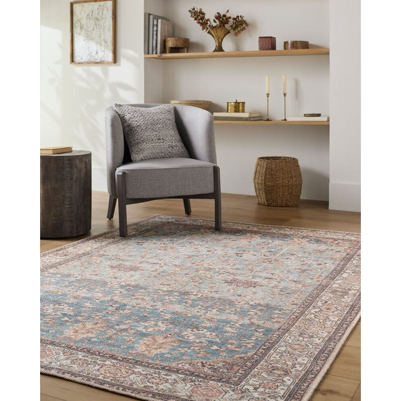 Livabliss Amelie Traditional Washable Area Rug - 2' x 2'11" - Brown/Teal