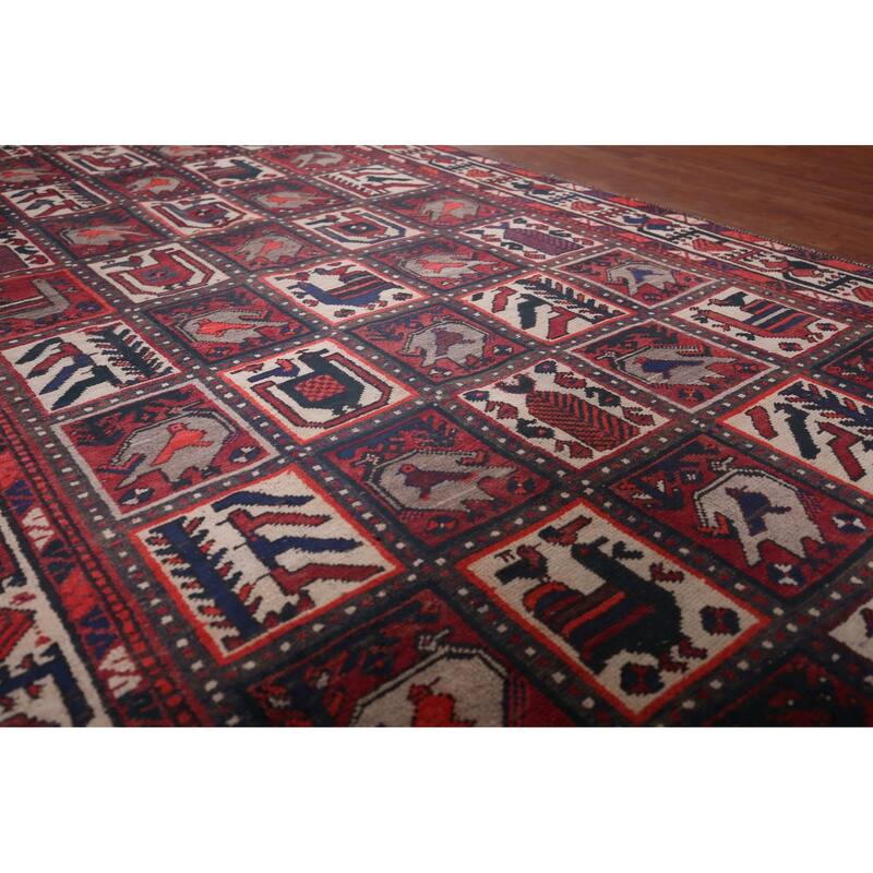Handmade Garden Design Tribal Bakhtiari Persian Vintage Wool Carpet - 5'3"x 10'0"