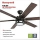 preview thumbnail 2 of 15, 56" Honeywell Kaliza Expresso Bronze Modern LED Ceiling Fan with Light & Remote - 56-inch