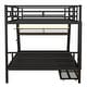 preview thumbnail 7 of 10, Full Size Metal Bunk Bed with Built-in Desk, Light and 2 Drawers, Black