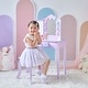 preview thumbnail 2 of 9, Teamson Kids Wooden Kids Vanity Pretend Play Toy Set with Touch Sensor Mirror, LED Lights, and Storage Drawer Toddlers and Kid