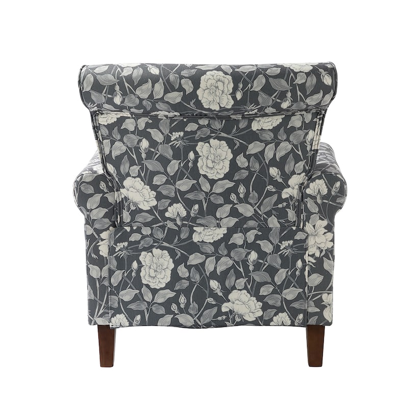 Nyctelius Nailhead Trim Traditional Accent Armchair with Rolled Arms by HULALA HOME