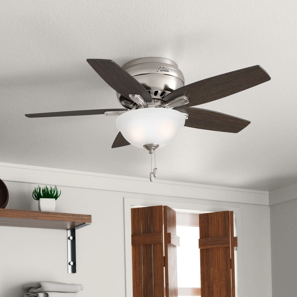Hunter 42" Newsome Low Profile Ceiling Fan with LED Bowl Light Kit, Pull Chain - Transitional, Casual