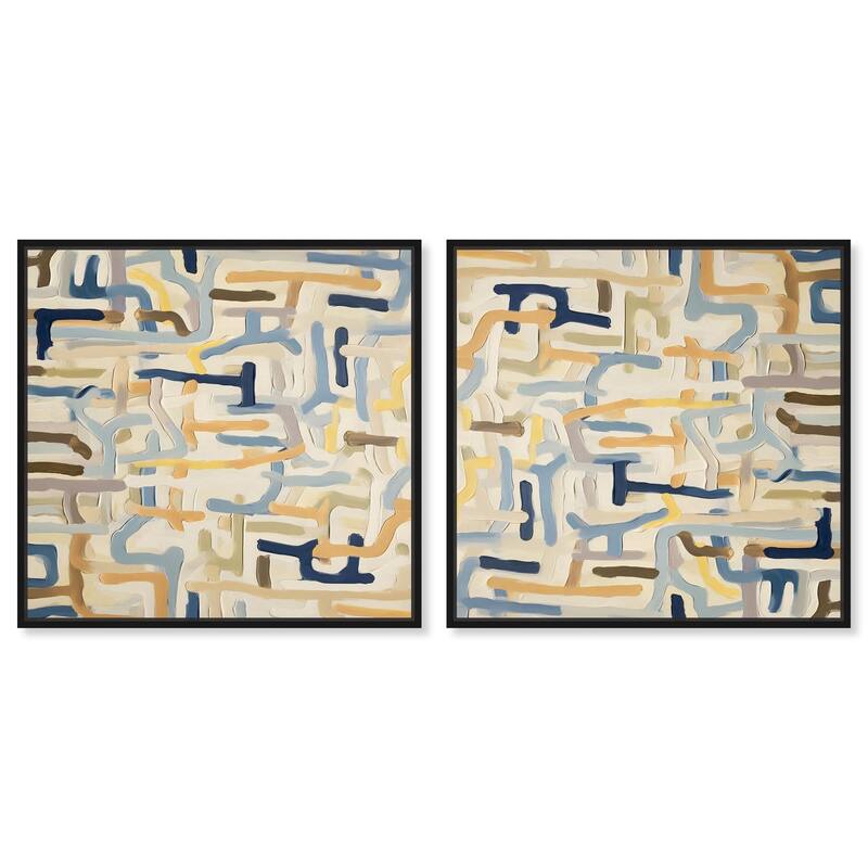 Navy Red Hustle Sneaker Canvas by Art Remedy - 24" x 16" - Silver