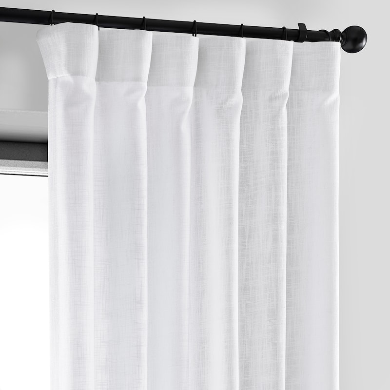 Exclusive Fabrics Heavy Faux Linen Light Filtering Curtains For Bedroom, Living Room (1 Panel)