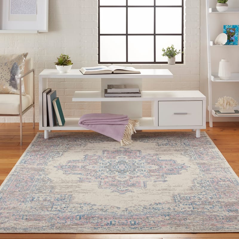 Nourison Grafix Distressed Vintage Medallion Area Rug
