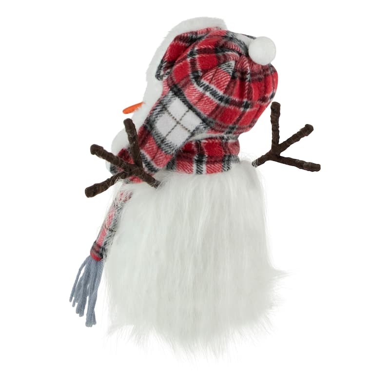 10.25" Snowman in Plaid Trapper Hat Christmas Decoration