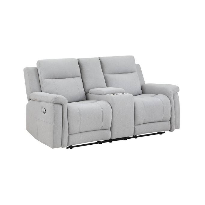 71" Light Gray Power Reclining Loveseat With Storage