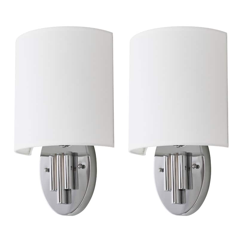 SAFAVIEH Lighting Stephaine Chrome Wall Sconce (Set of 2) - 9"x4.75"x14.75" - 9Wx5Dx15H