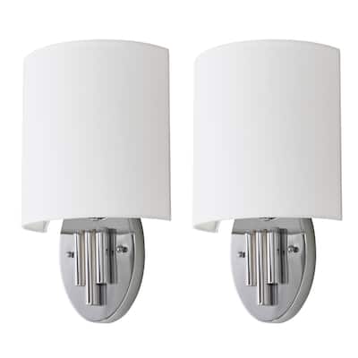 SAFAVIEH Lighting Stephaine Chrome Wall Sconce (Set of 2) - 9"x4.75"x14.75" - 9Wx5Dx15H