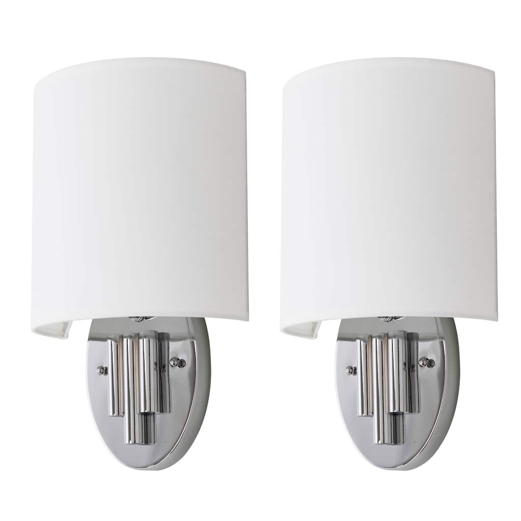 SAFAVIEH Lighting Stephaine Chrome Wall Sconce (Set of 2) - 9"x4.75"x14.75" - 9Wx5Dx15H