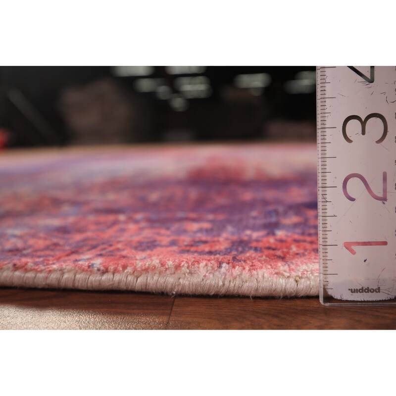 Contemporary Round Area Rug Handmade Abstract Wool Carpet - 6'7" x 6'6"