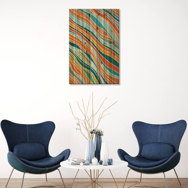 Tulum Abstract Artprint Print On Wood by Modern Tropical - Multi-Color