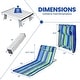 preview thumbnail 15 of 14, 3 Pieces Beach Lounge Chair Mat Set 2 Adjustable Lounge Chairs with Table Stripe - 60" x 22" x 10.5"-18.5" (L x W x H)