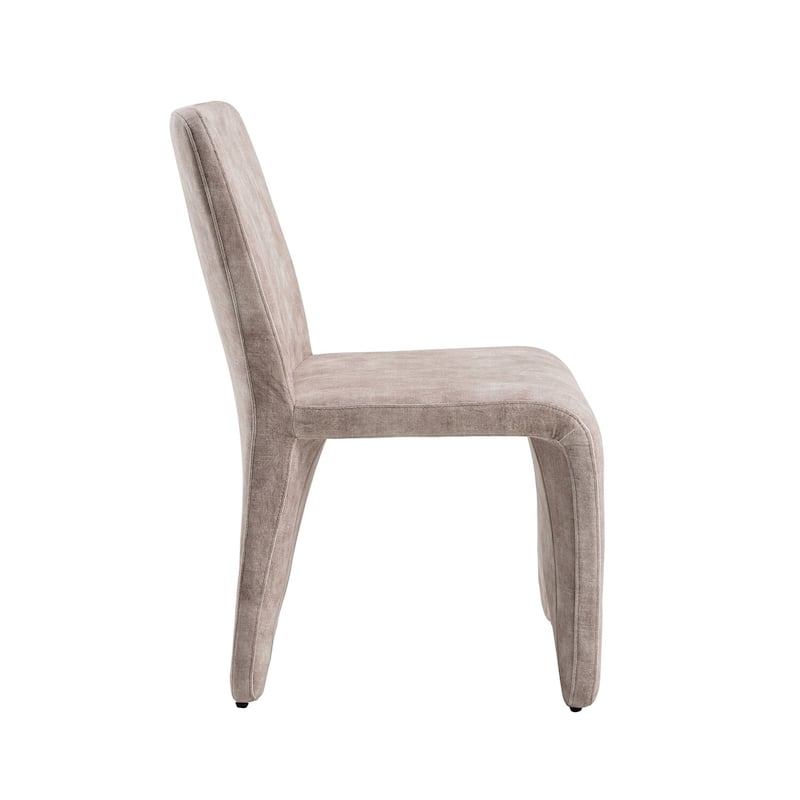 Brown/Beige Polyester Upholstered Metal Frame Dining Chair, Set of 2, Sturdy Dining Chair for Dining Rooms - 17.5