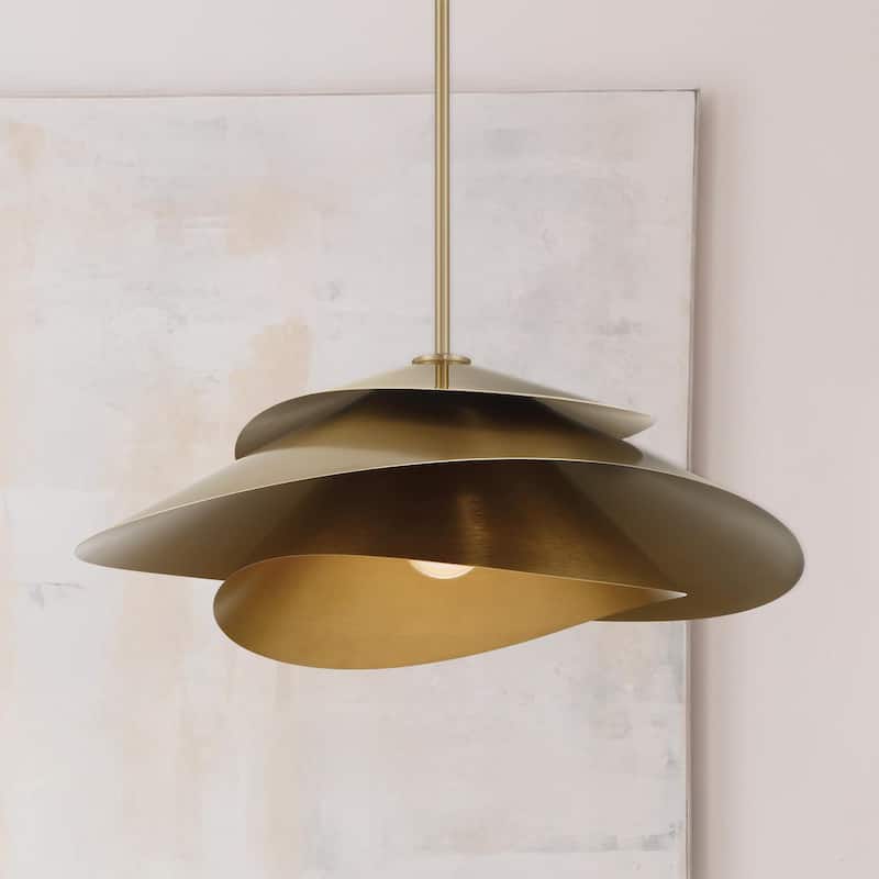 Hunter Hiro 1 Light Pendant - Kitchen, Dining Room, Entry - Contemporary, Modern - Statement Lighting! - X-Large - Alturas Gold