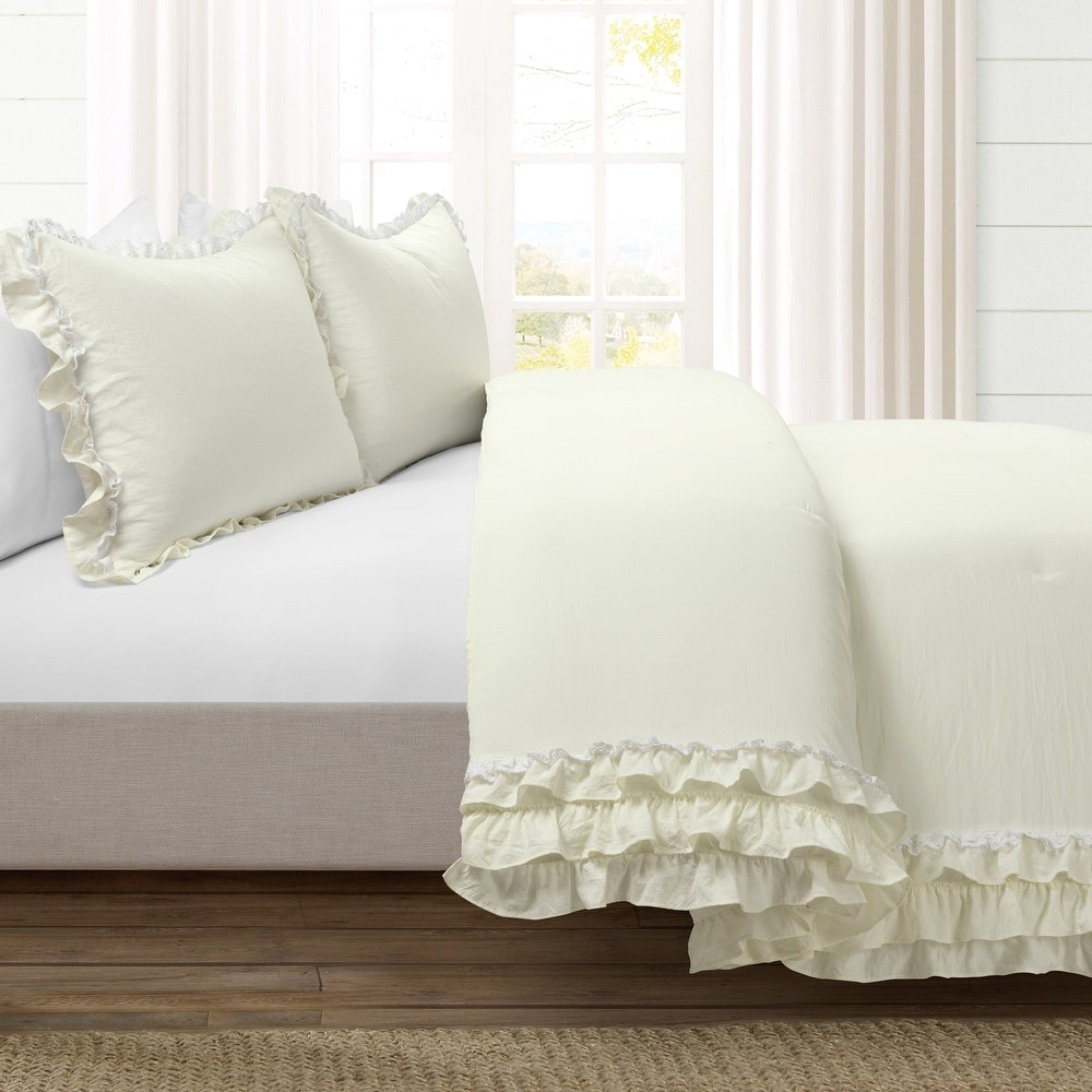 Silver Orchid Gerard Shabby Chic Ruffle Lace Comforter Set