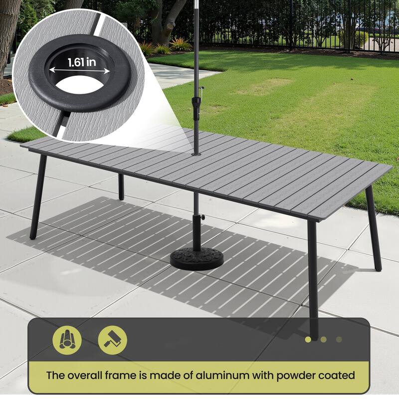 7/9/11-Piece Outdoor Dining Set Aluminum Dining table with Stackable Chairs