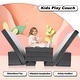 preview thumbnail 4 of 6, 11-Piece Kids Couch Sofa, Convertible Foam and Floor Cushion, Grey - 70.8"×31.5"×19.7"