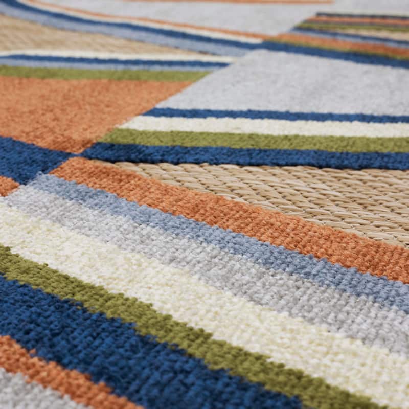 Karastan Boca Grande Geometric Stripe Indoor Outdoor Area Rug