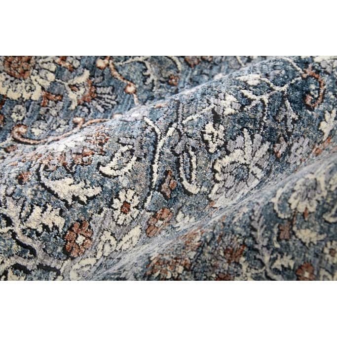 Tuduh Power Loomed Floral Stain Resistant Low Pile Durable Area Rug By HomeRoots - 4' x 6'