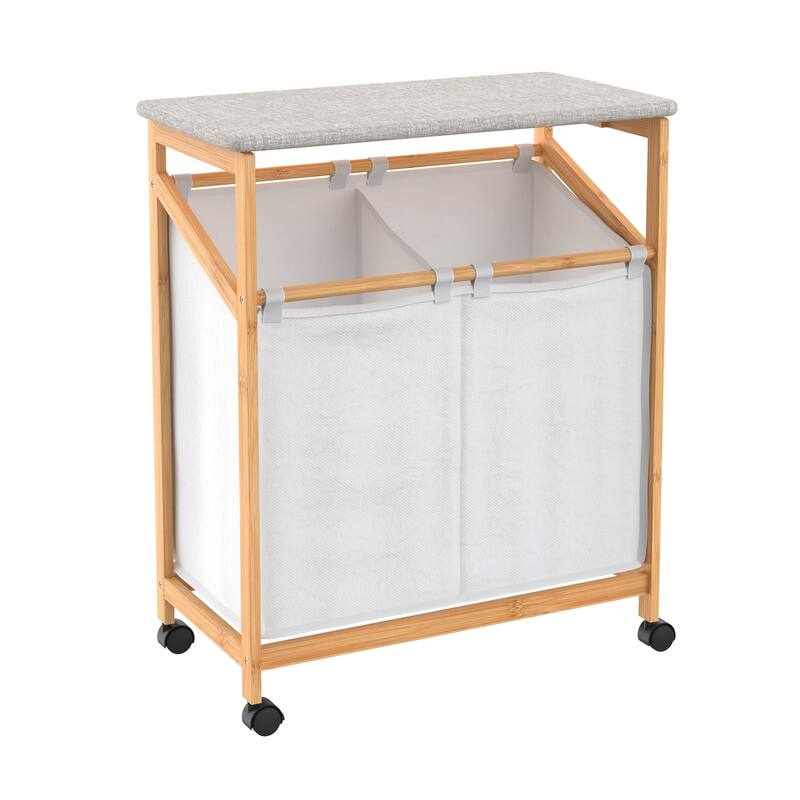 ClosetMaid Bamboo Laundry Hamper Storage Cart