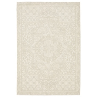 Style Haven Ripley Tone-on-Tone Medallion Ivory Mixed Pile Area Rug