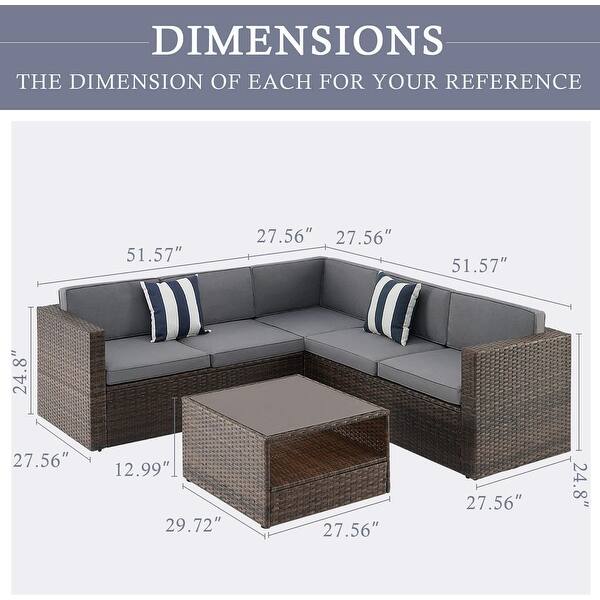 Shop Suncrown Outdoor Patio 4 Piece Wicker Sofa Set Overstock 31169867