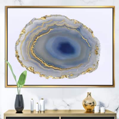 Designart 'Golden Water Agate' Fashion Framed Canvas Wall Art