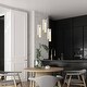 preview thumbnail 14 of 18, Black White 1-Light Modern Brass Gold LED Pendant Light Fixture for Kitchen Island - 3 x 3 x 14.3
