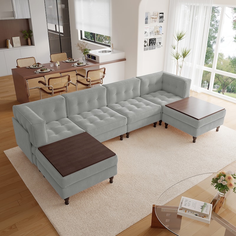 Madison Oversized Upholstered Corduroy Modular Sectional Sofa