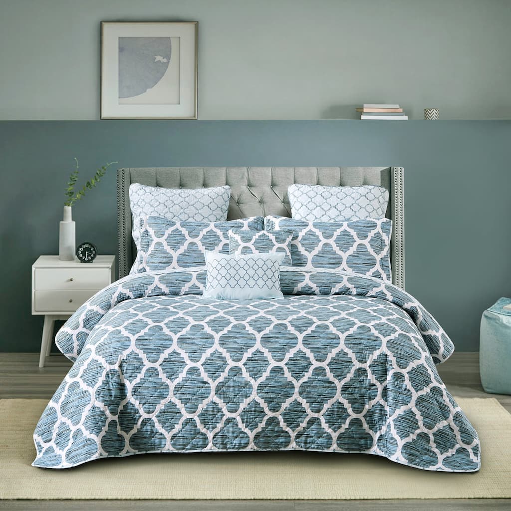 Serenta Honor Printed Microfiber 7-piece Bedspread Quilt Set