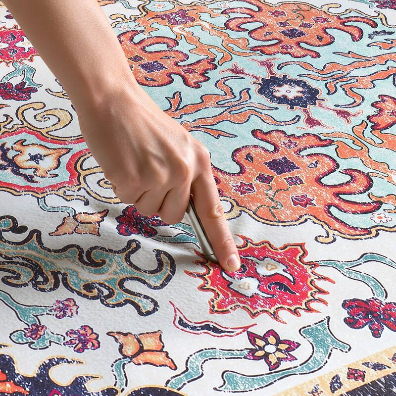 Bohemian Medallion Cushioned Anti Fatigue Standing Kitchen Mat