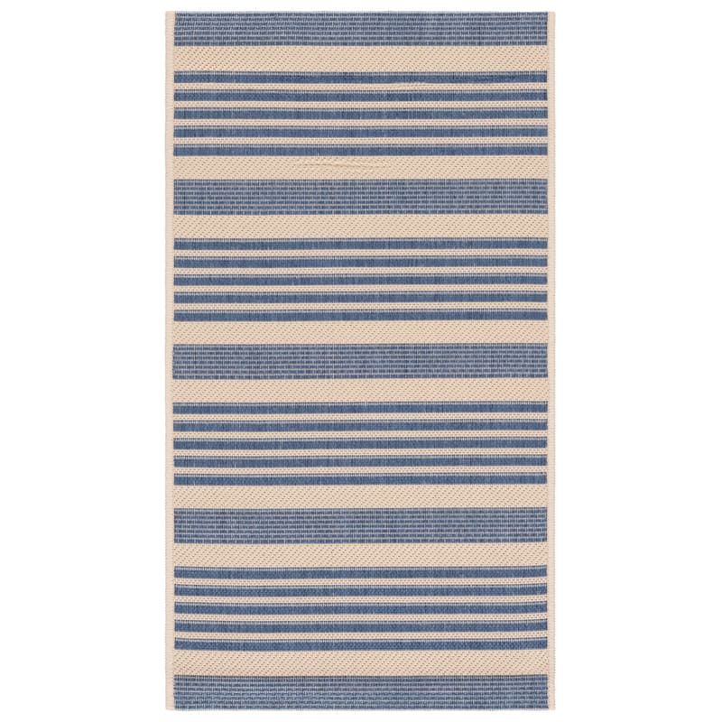 SAFAVIEH Courtyard Orsi Indoor/ Outdoor Waterproof Area Rug - 2'3" x 5' - Beige/Blue