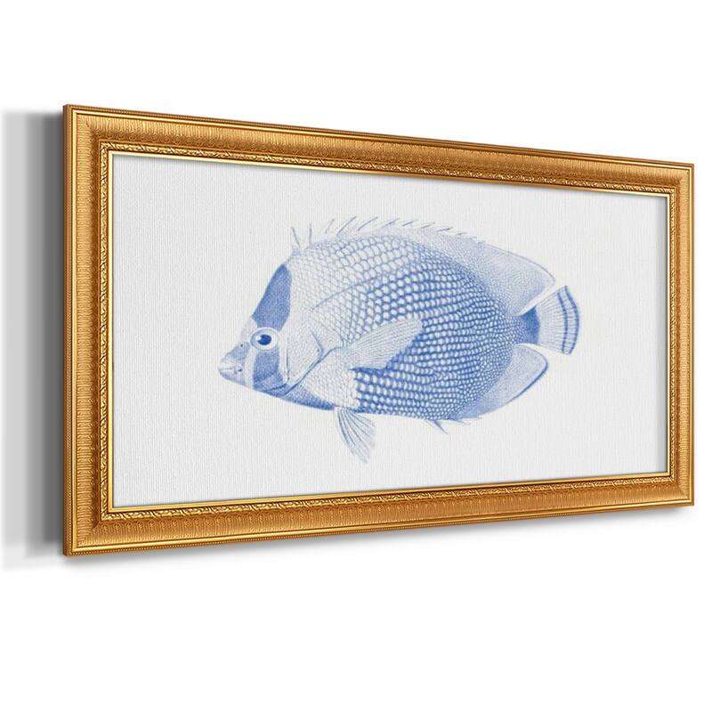 Blue & White Tropical Fish VI Premium Framed Canvas- Ready to Hang